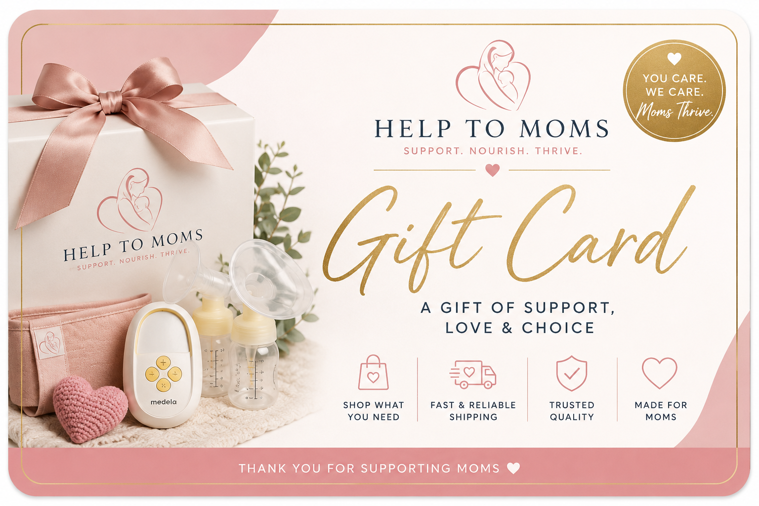 Help To Moms Gift Card | The Perfect Gift for Expecting & New Moms